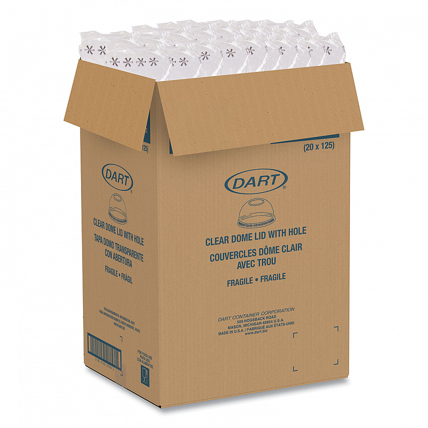Plastic Dome Lid, Fits 7 oz Cold Cups, Clear, 2,500/Carton (DLR685)