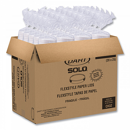 Flexstyle Double Sided Poly (DSP) Paper Lid, For 32 oz Food Containers, 4.6