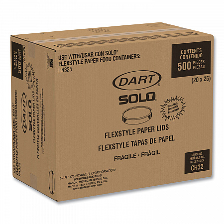 Flexstyle Double Sided Poly (DSP) Paper Lid, For 32 oz Food Containers, 4.6