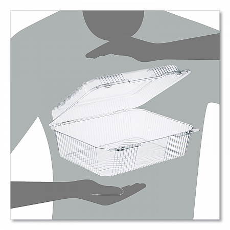 StayLock Clear Hinged Lid Containers, 10.5 x 8.6 x 3.8, Plastic, 200/Carton (C80UT1)