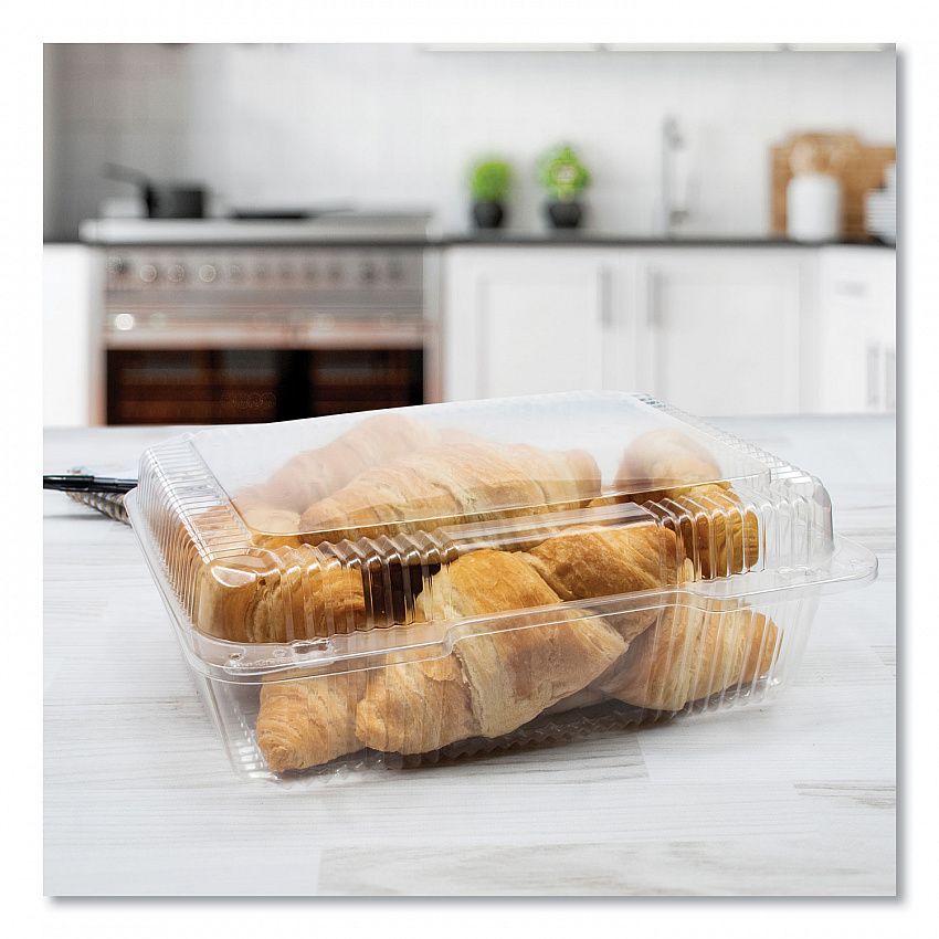 StayLock Clear Hinged Lid Containers, 10.5 x 8.6 x 3.8, Plastic, 200/Carton (C80UT1)