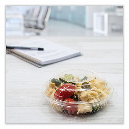 PresentaBowls Bowl/Lid Combo-Paks, 8 oz, Clear, Plastic, 63/Pack, 4 Packs/Carton (C8BCD)