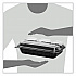 Creative Carryouts Hinged Plastic Hot Deli Boxes, 4 Compartments, 8.05 x 11.5 x 2.95, Black/Clear, 100/Carton (919020PM94)