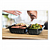 Creative Carryouts Hinged Plastic Hot Deli Boxes, 2 Compartments, 8.05 x 11.5 x 2.95, Black/Clear, 100/Carton (919018PM94)