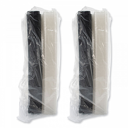 Creative Carryouts BoxLine Black Base/Clear Lid Hinged Containers, 3.9 x 6 x 1.8, Plastic, 500/Carton (850618PS94)
