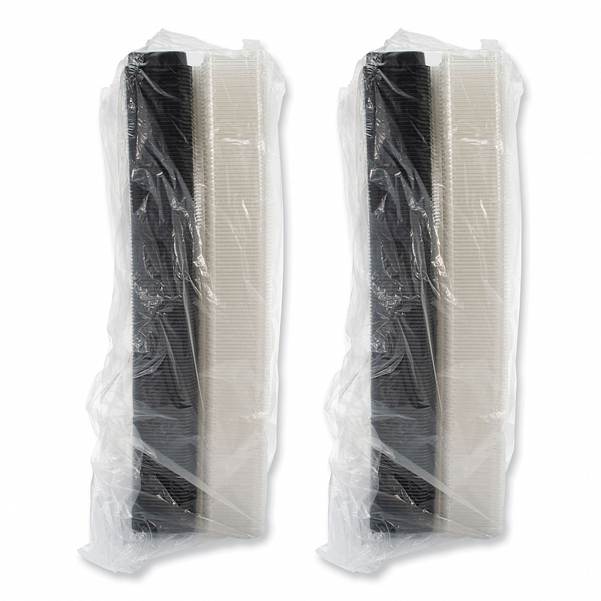 Creative Carryouts BoxLine Black Base/Clear Lid Hinged Containers, 3.9 x 6 x 1.8, Plastic, 500/Carton (850618PS94)