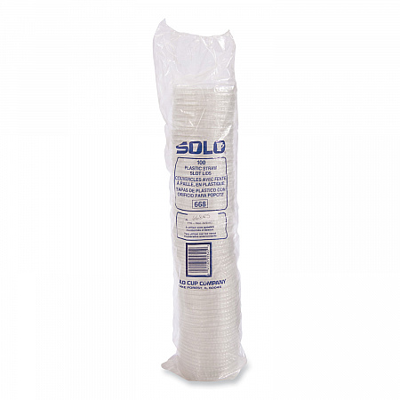PETE Plastic Flat Straw-Slot Cold Cup Lids, Fits 12 oz to 24 oz Cold Cups, Plastic, Clear, 1,000/Carton (668NS)
