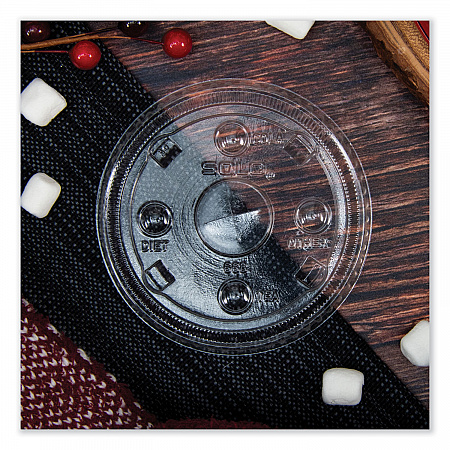 PETE Plastic Flat Straw-Slot Cold Cup Lids, Fits 12 oz to 24 oz Cold Cups, Plastic, Clear, 1,000/Carton (668NS)