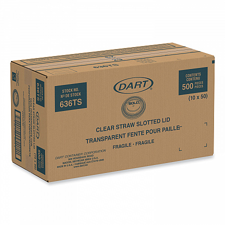 Plastic Cold Cup Lids, Fits 32 oz Cold Cups, Plastic, Clear, 500/Carton (636TS)
