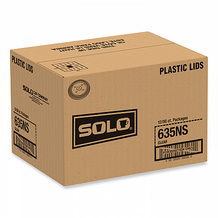 PETE Flat Straw-Slot Cold Cup Lids, Fits 28 oz to 32 oz Cold Cups, Plastic, Clear, 600/Carton (635NS)
