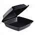 Insulated Foam Hinged Lid Containers, 7.96 x 8.36 x 3.2, Black, 200/Carton (85HTB1R)