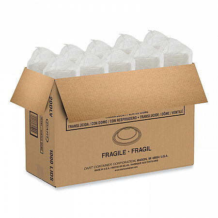 Dome Lids for Foam Cups and Containers, Vented, Fits 5 oz to 32 oz Cups/Containers, Plastic, Translucent, 1,000/Carton (20DLV)