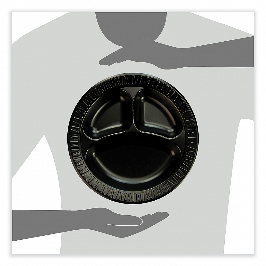Quiet Class Laminated Foam Dinnerware, Plate, 10.25" dia, Black, 125/Pack, 4 Packs/Carton (10CPBQ)