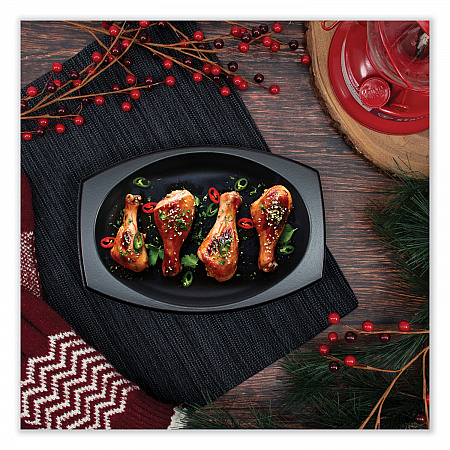 Quiet Classic Laminated Foam Dinnerware, Platter, 6.7 x 9.8, Black, 500/Carton (9PRBQR)