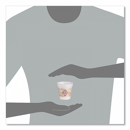 ThermoGlaze Insulated Foam Cups Stock Prints, 4 oz, White/Beige/Red, 1,000/Carton (4J4G)