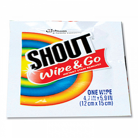 Wipe and Go Instant Stain Remover, 4.7 x 5.9, Unscented, White, 80 Packets/Carton (686661)