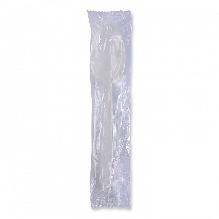 Heavyweight Wrapped Polypropylene Cutlery, Spoon, Plastic, White, 1,000/Carton (TSHWPPWIW)