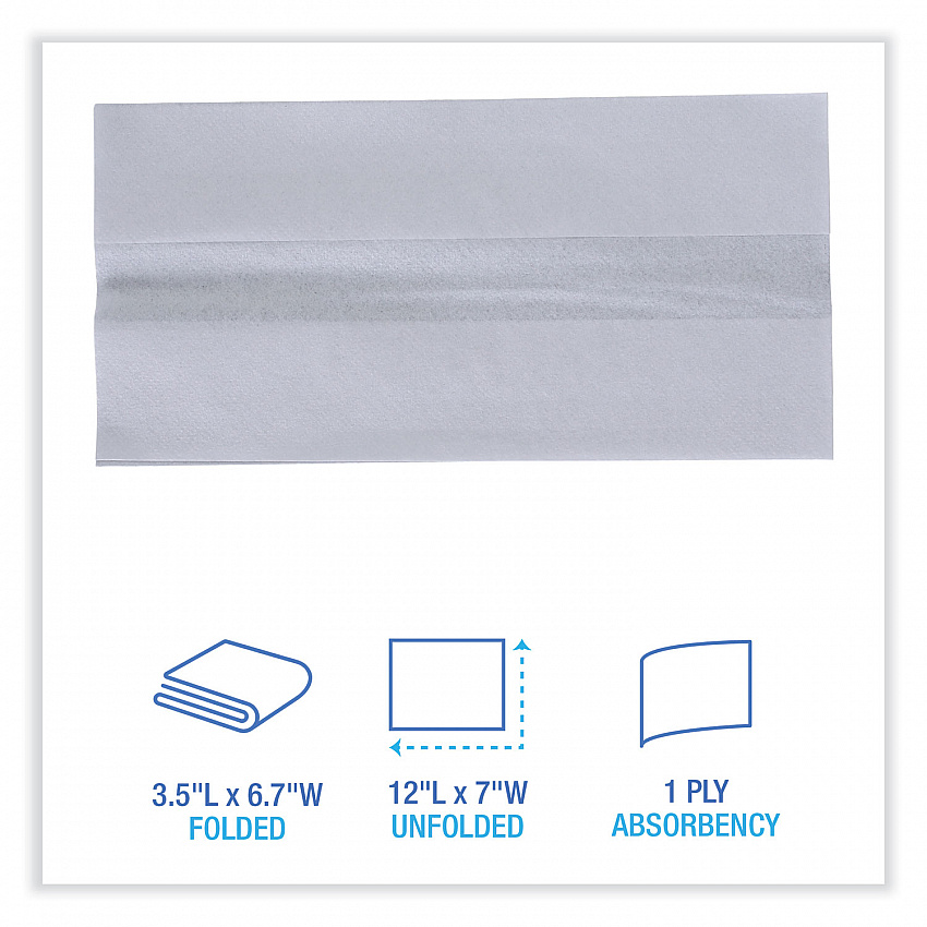 Tall Fold Dispenser Napkin, 12 x 7, White, 500/Pack, 20 Packs/Carton (8302W)