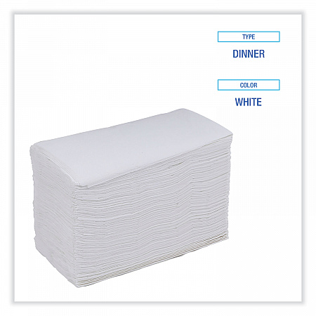 Dinner Napkin, 2-Ply, 17 x 15, White, 100/Pack, 30 Packs/Carton (8308W)