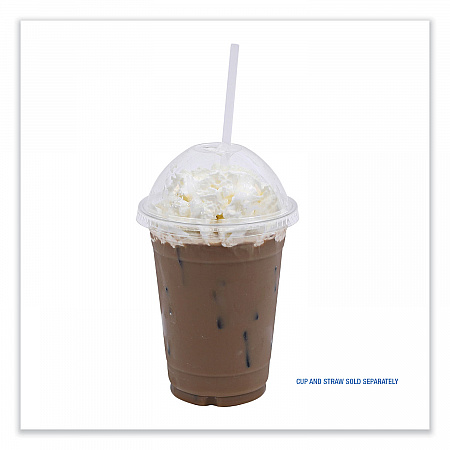 PET Cold Cup Dome Lids, Fits 14 oz to 24 oz Cold Cups, Plastic, Clear, 100/Sleeve, 10 Sleeves/Carton (PETDOME)