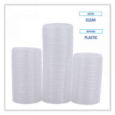 Souffle/Portion Cup Lids, Fits 1.5 oz and 2 oz Portion Cups, Plastic, Clear, 2,500/Carton (PRTLID2)