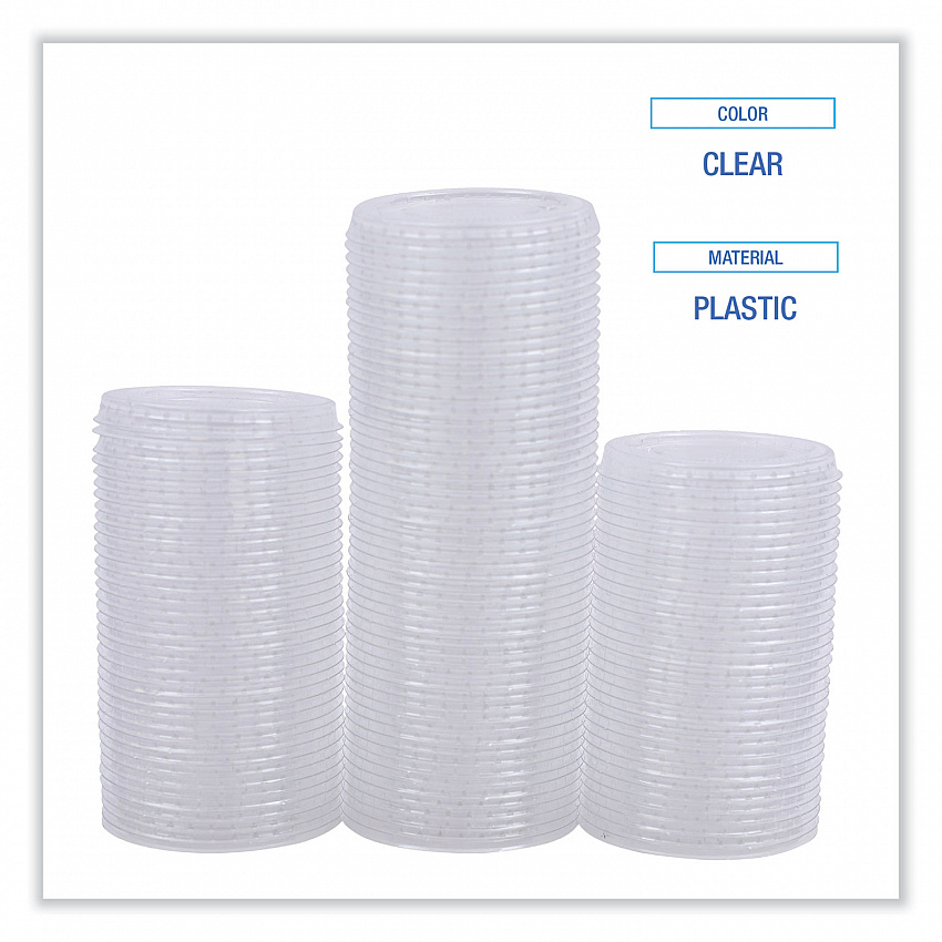 Souffle/Portion Cup Lids, Fits 1.5 oz and 2 oz Portion Cups, Plastic, Clear, 2,500/Carton (PRTLID2)