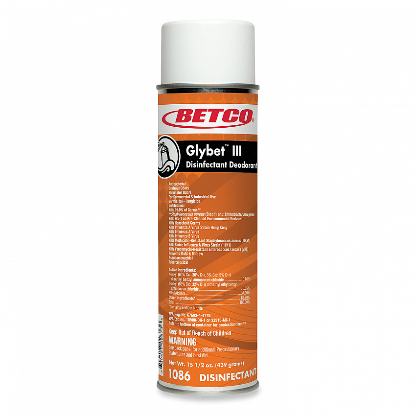 Glybet III Disinfectant, Citrus Bouquet Scent, 15.5 oz Aerosol Spray, 12/Carton (10862300)