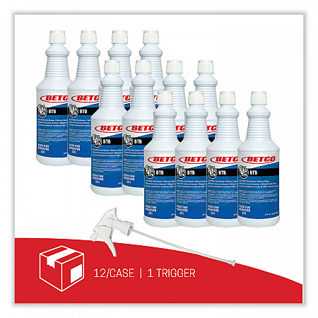 BTB Mildew Stain Remover, Apple Scent, 32 oz Spray Bottle, 12/Carton (3211200)