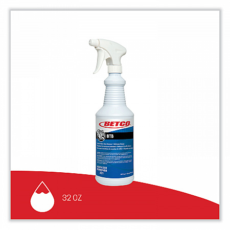 BTB Mildew Stain Remover, Apple Scent, 32 oz Spray Bottle, 12/Carton (3211200)