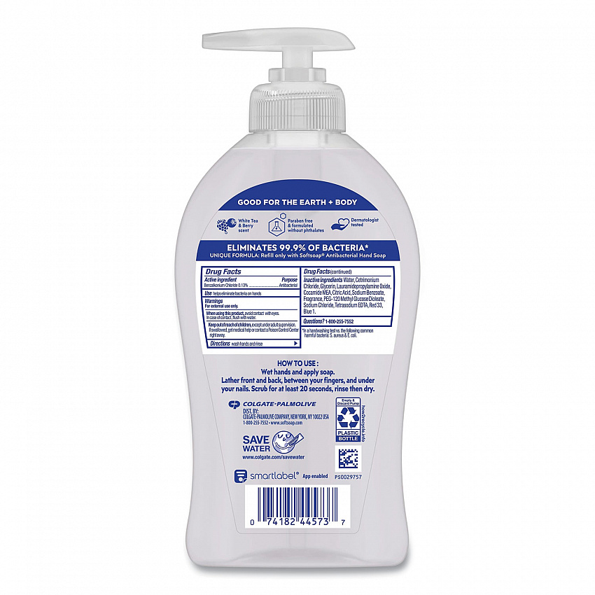 Antibacterial Hand Soap, White Tea and Berry Fusion Scent, 11.25 oz, 6/Carton (44573)