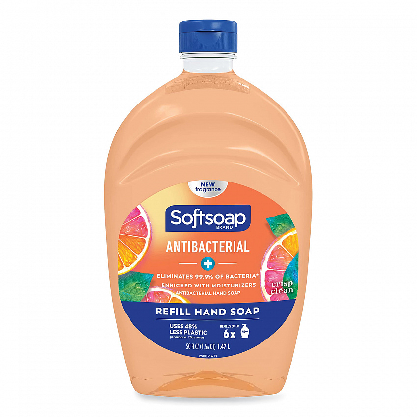 Antibacterial Liquid Hand Soap Refill, Fresh Scent, 50 oz, Orange, 3/Carton (61048277)