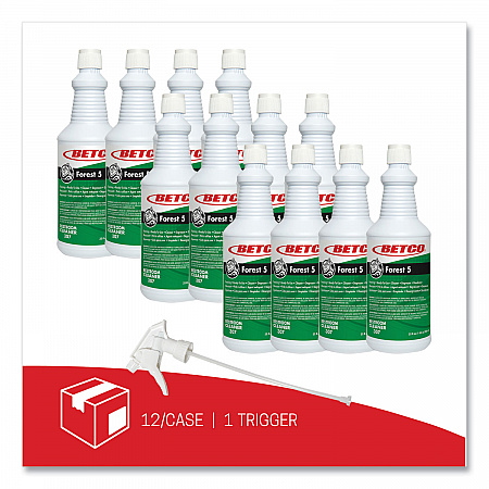 Forest 5 Foaming Cleaner, Mint Scent, 32 oz Bottle, 12/Carton (3071200)