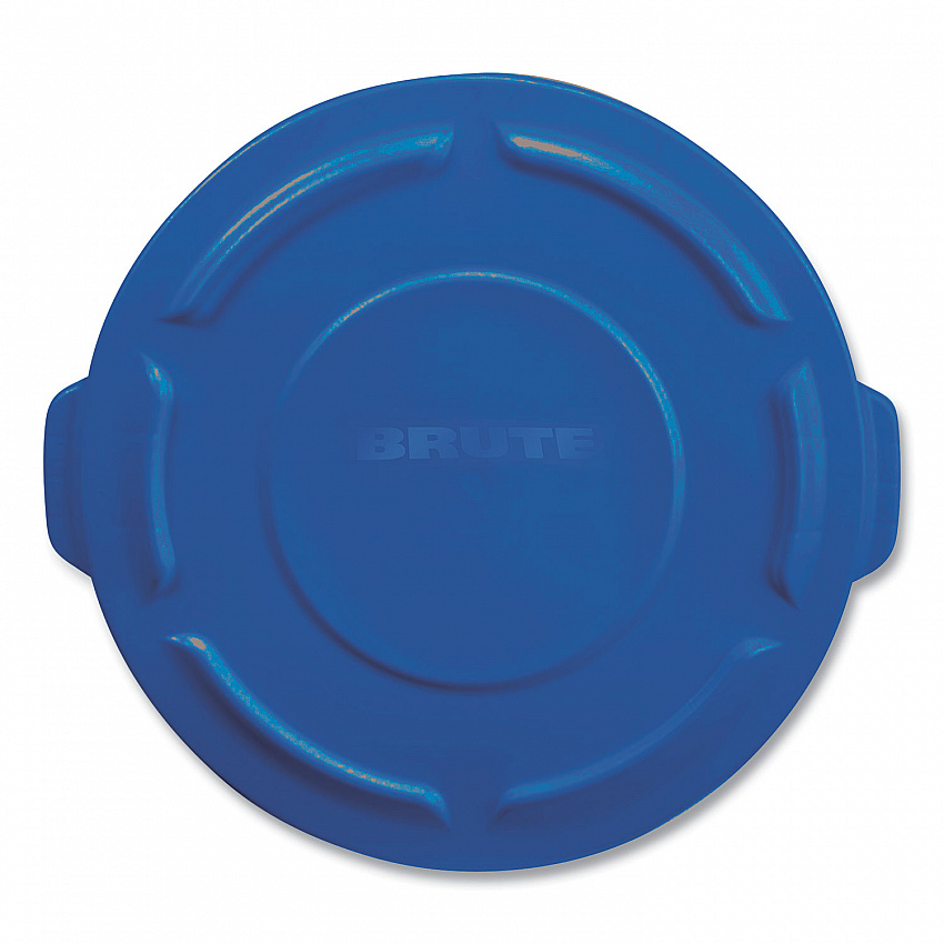 BRUTE Self-Draining Flat Top Lids for 32 gal Round BRUTE Containers, 22.25" Diameter, Blue (263100BE)