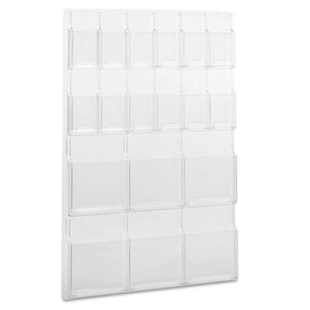 Safco Reveal Clear Literature Displays, 18 Compartments, 30w x 2d x 45h, Clear (5600CL)