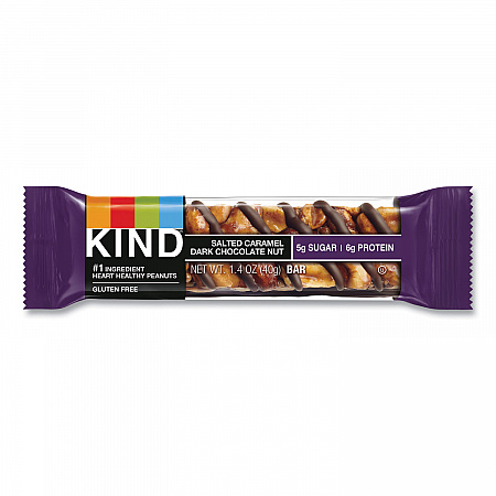 Nuts and Spices Bar, Salted Caramel and Dark Chocolate Nut, 1.4 oz Bar, 12/Pack (26961)