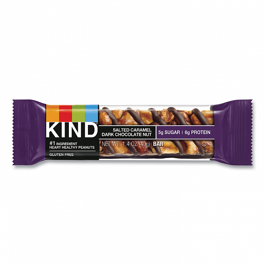 Nuts and Spices Bar, Salted Caramel and Dark Chocolate Nut, 1.4 oz Bar, 12/Pack (26961)