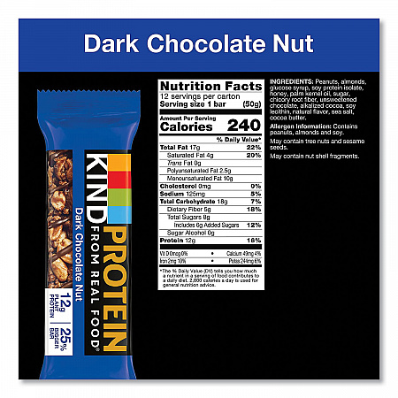 Protein Bars, Double Dark Chocolate, 1.76 oz Individually Wrapped, 12/Pack (26036)