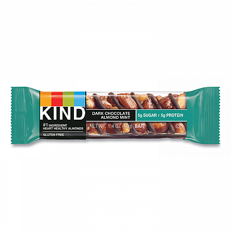 Nuts and Spices Bar, Dark Chocolate Almond Mint, 1.4 oz Bar, 12/Box (19988)