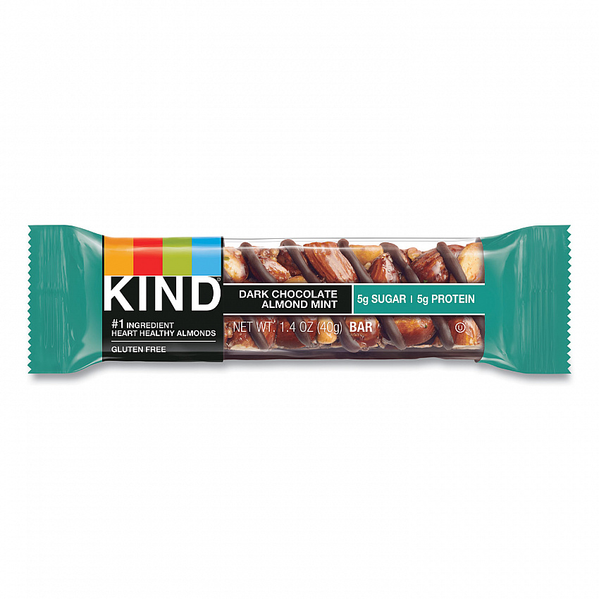 Nuts and Spices Bar, Dark Chocolate Almond Mint, 1.4 oz Bar, 12/Box (19988)