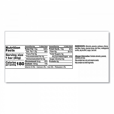Nuts and Spices Bar, Madagascar Vanilla Almond, 1.4 oz Bar, 12/Box (17850)