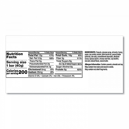 Plus Nutrition Boost Bar, Peanut Butter Dark Chocolate/Protein, 1.4 oz Bar, 12/Box (17256)