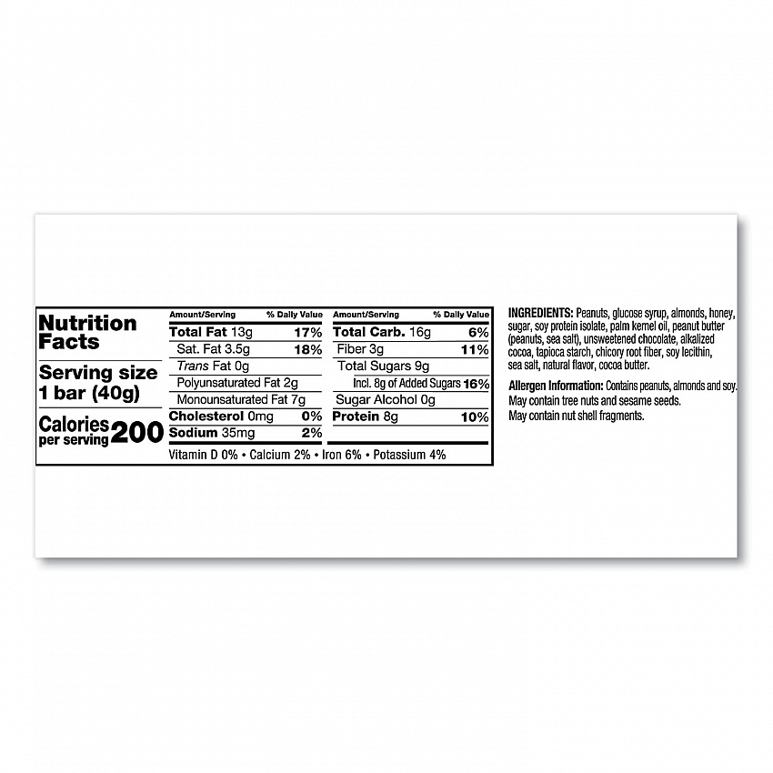 Plus Nutrition Boost Bar, Peanut Butter Dark Chocolate/Protein, 1.4 oz Bar, 12/Box (17256)