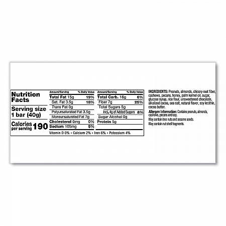 Nuts and Spices Bar, Salted Caramel and Dark Chocolate Nut, 1.4 oz Bar, 12/Pack (26961)