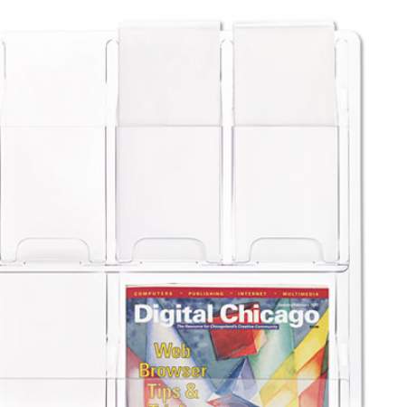Safco Reveal Clear Literature Displays, 9 Compartments, 30w x 2d x 22.5h, Clear (5605CL)