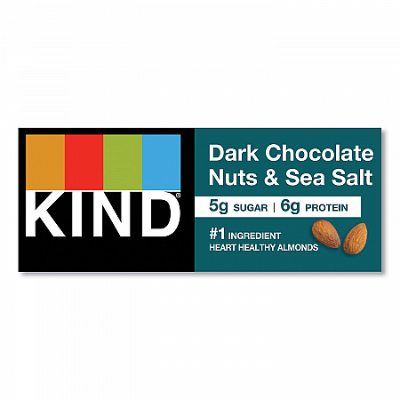 Nuts and Spices Bar, Dark Chocolate Nuts and Sea Salt, 1.4 oz Bar, 12/Box (17851)