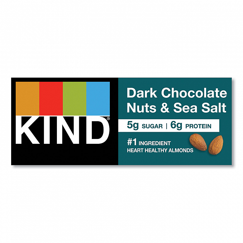 Nuts and Spices Bar, Dark Chocolate Nuts and Sea Salt, 1.4 oz Bar, 12/Box (17851)