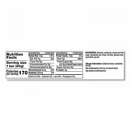 Plus Nutrition Boost Bar, Cranberry Almond and Antioxidants, 1.4 oz Bar, 12/Box (17211)