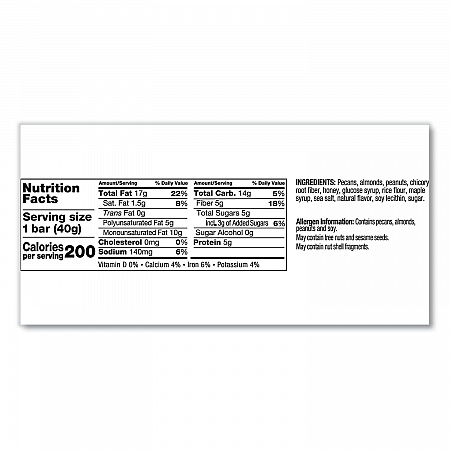 Nuts and Spices Bar, Maple Glazed Pecan and Sea Salt, 1.4 oz Bar, 12/Box (17930)