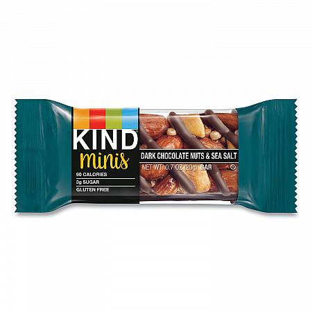 Minis, Dark Chocolate Nuts/Sea Salt, 0.7 oz Bar, 10/Pack (27959)