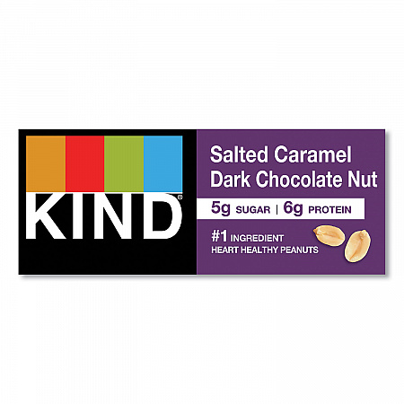 Nuts and Spices Bar, Salted Caramel and Dark Chocolate Nut, 1.4 oz Bar, 12/Pack (26961)